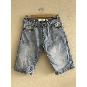 Evolution In Design Denim Jean Shorts Light Wash Blue Mens Size 30 Basic Grunge